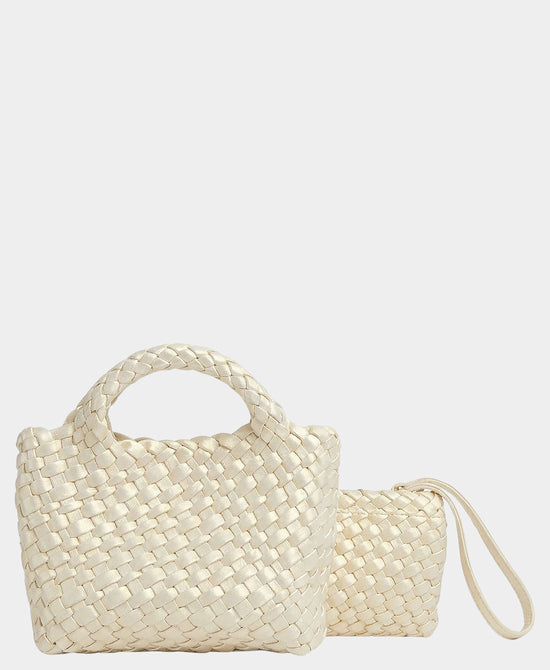 
2in1 Mini Woven Crossbody Bag in PEARL view 1