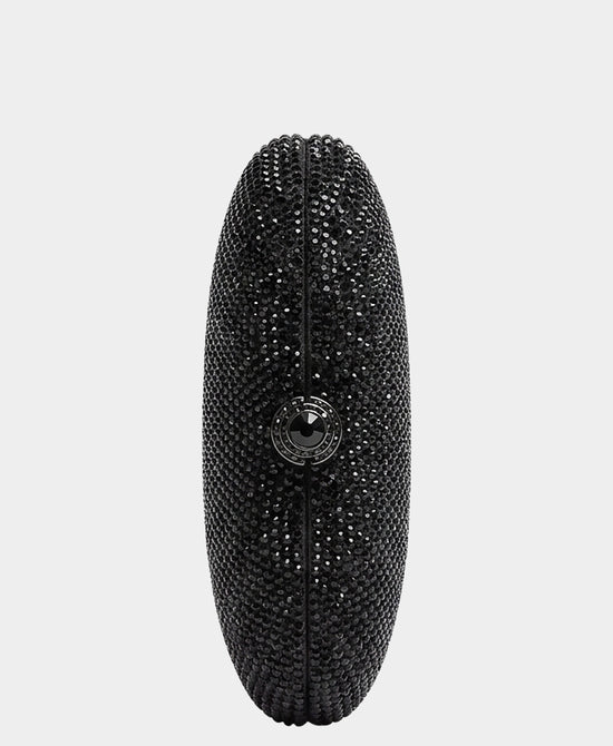 
Crystal Lip Evening Clutch Bag in BLACK view 2