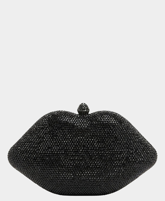 
Crystal Lip Evening Clutch Bag in BLACK view 1