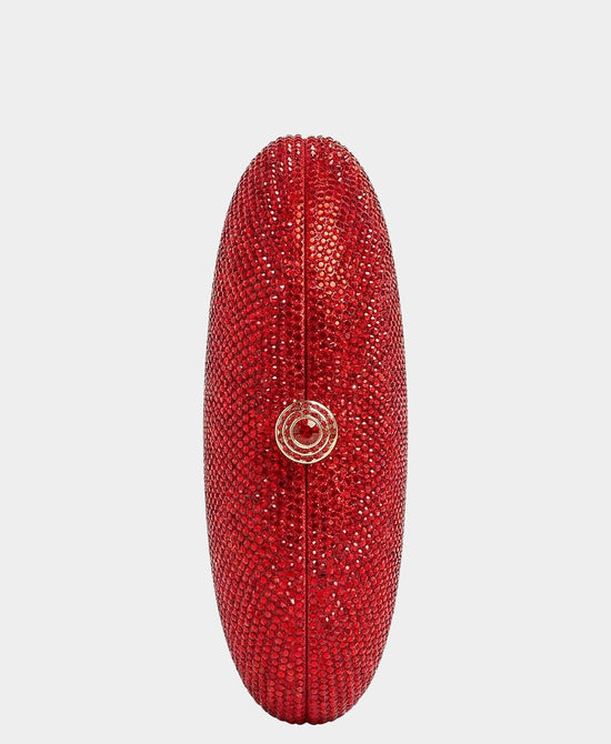 
Crystal Lip Evening Clutch Bag in RED view 2