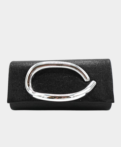 Metallic Clutch Bag w/ Metal Detail image 1