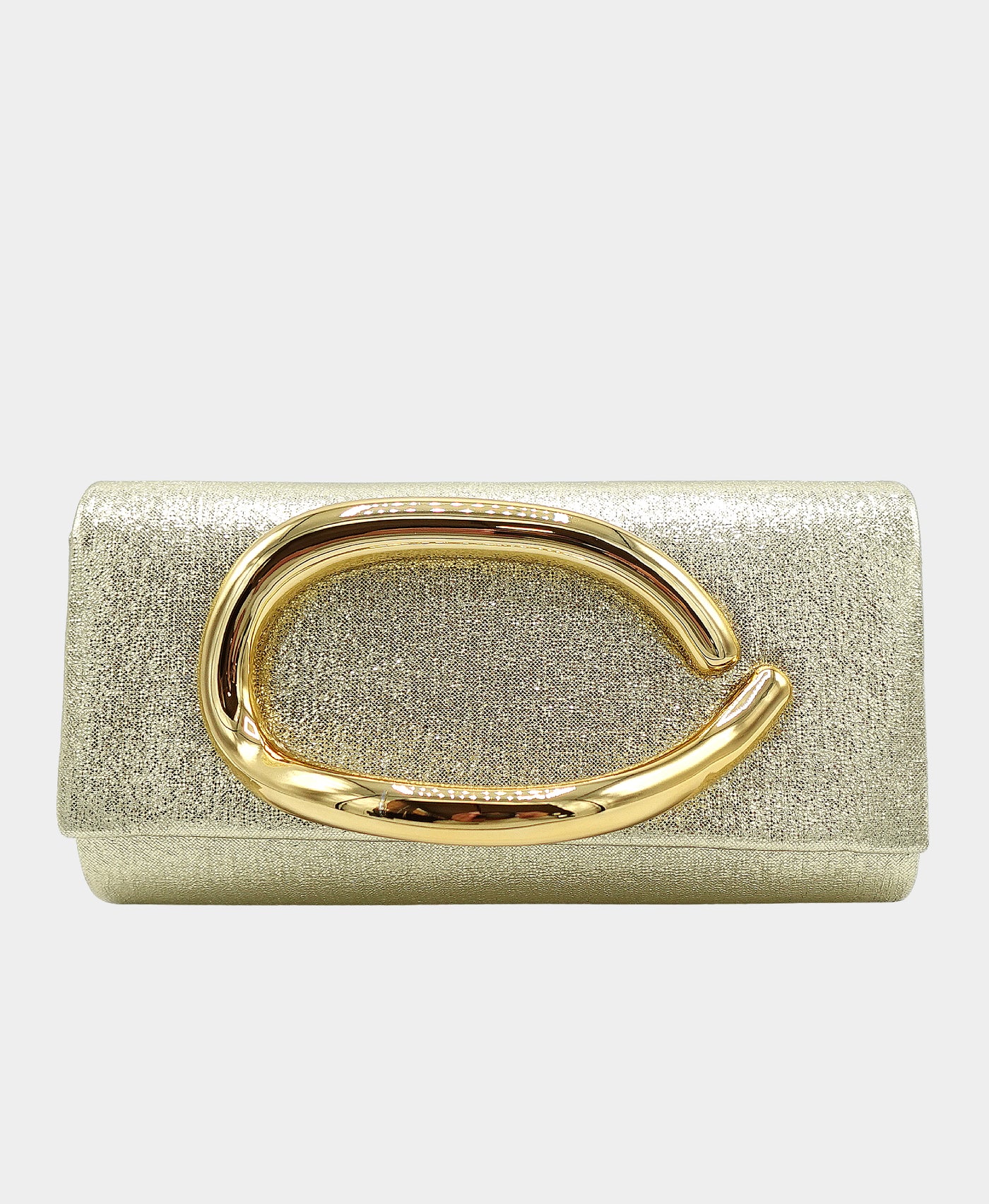 Metallic Clutch Bag w/ Metal Detail view 1