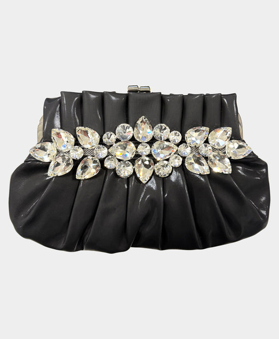Pleated Crystal Clutch Bag view 