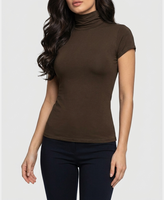 
Mock Neck Top in OLIVE view 1