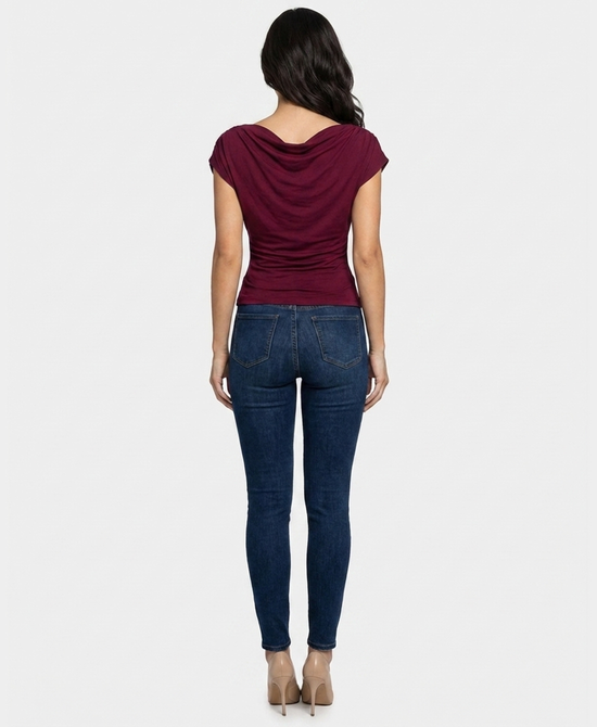 
Draped Top in BURGUNDY view 2