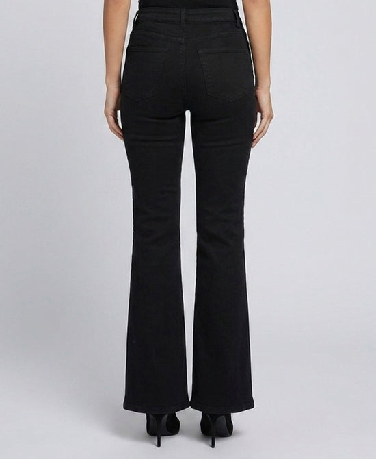 
Studded Flare Stretch Jeans in BLACK view 2