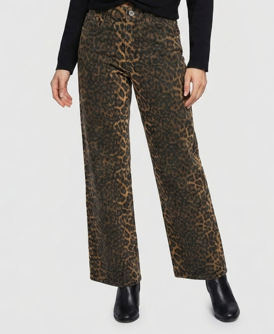 
Leopard Wide Leg Stretch Jeans in BROWN/BLACK view 1
