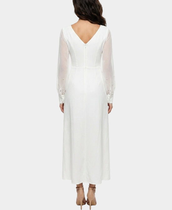
Maxi Dress w/ Chiffon Sleeves in WHITE view 2