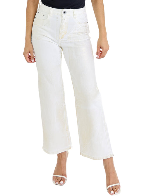 Shimmer Wide Leg Crop Jeans view 1