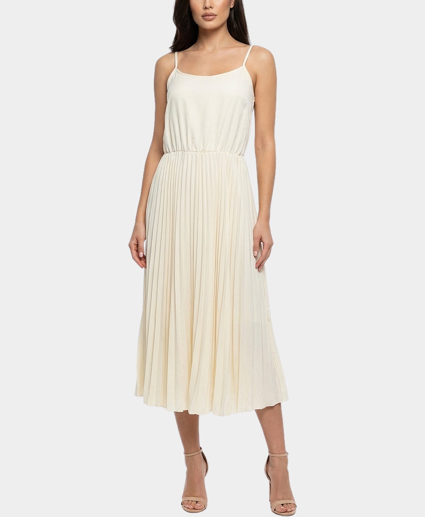 Satin Pleated Midi Dress Satin Pleated Midi Dress