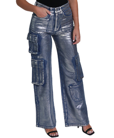 Silver Brushed Cargo Jeans – FOX'S - Online