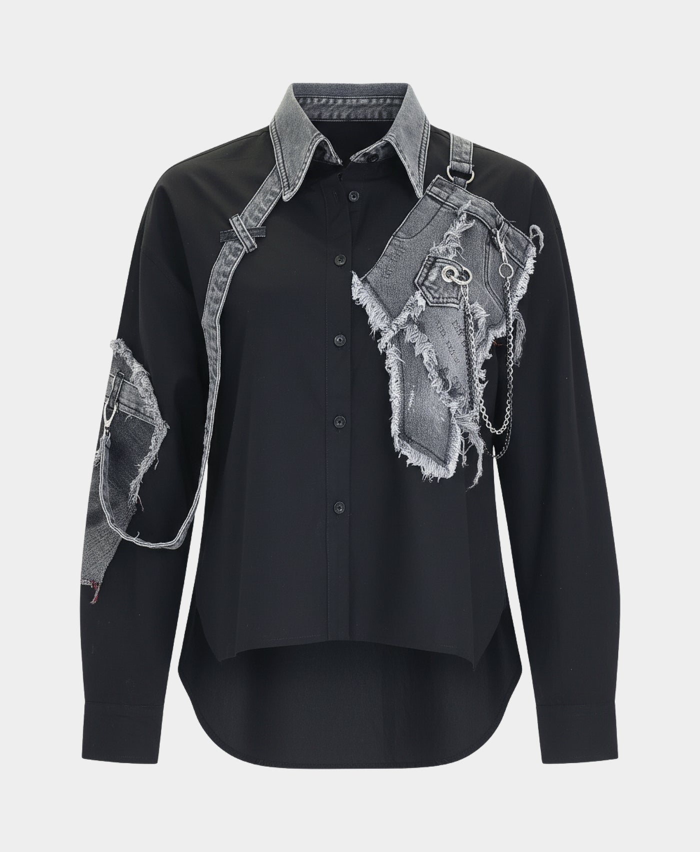 Blouse w/ Denim Trim view 2