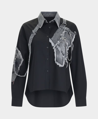 Blouse w/ Denim Trim image 2