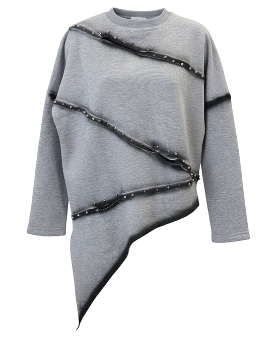 Studded Asymmetrical Sweatshirt view 