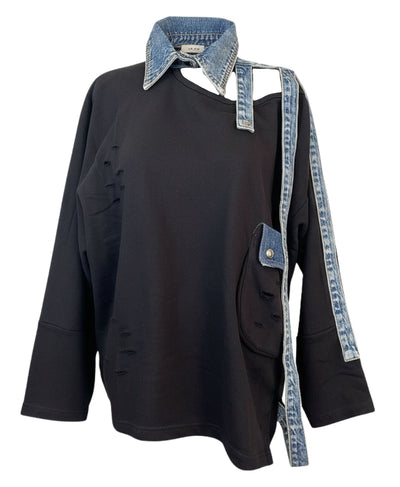 Denim & Fleece Top image 1