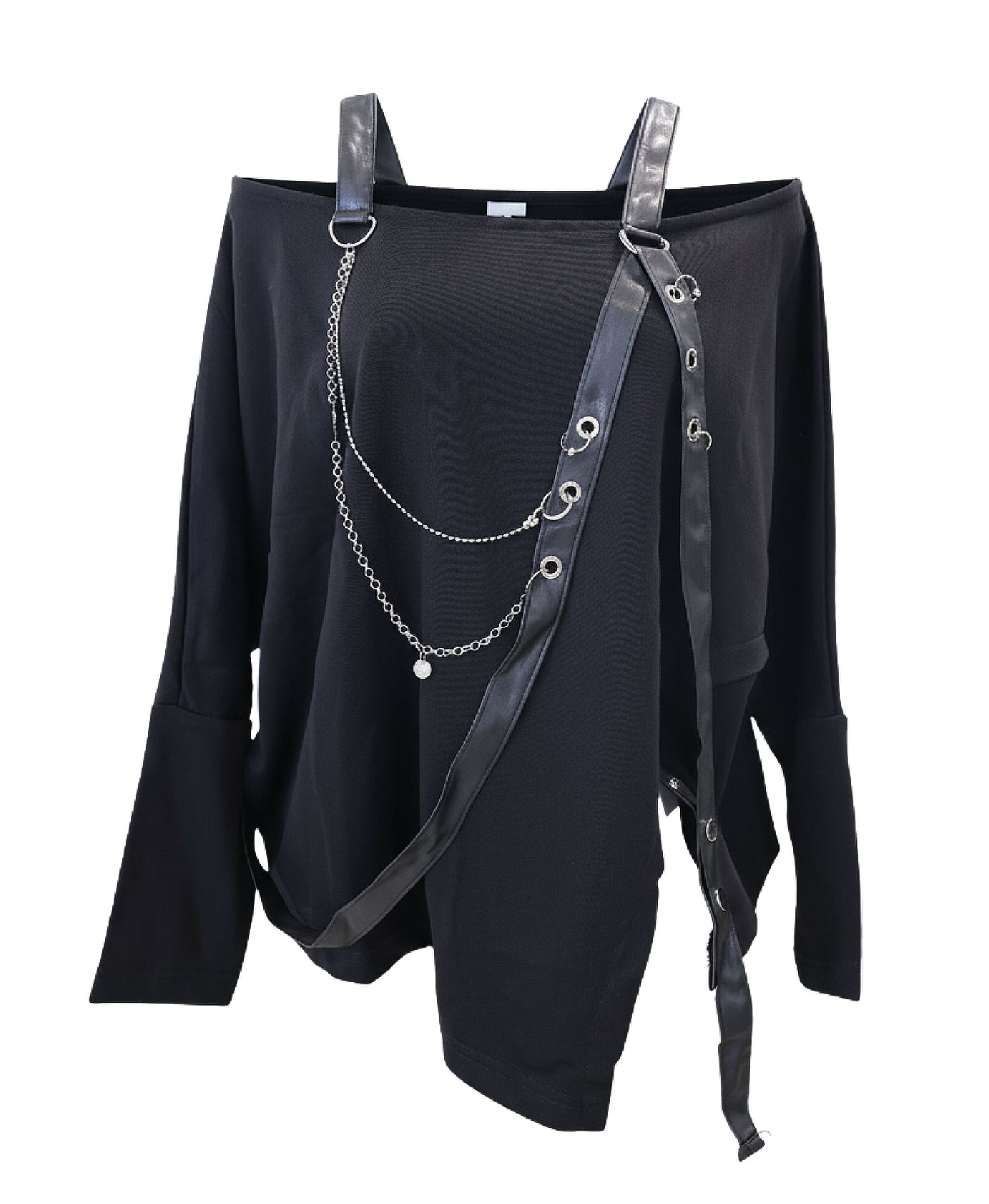 Off The Shoulder Sweatshirt w/ Chains view 1