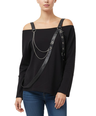 Off The Shoulder Sweatshirt w/ Chains image 2