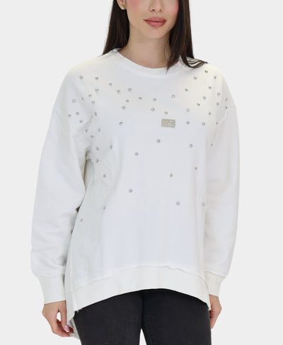 Rhinestone & Stud Hi-Lo Sweatshirt image 1