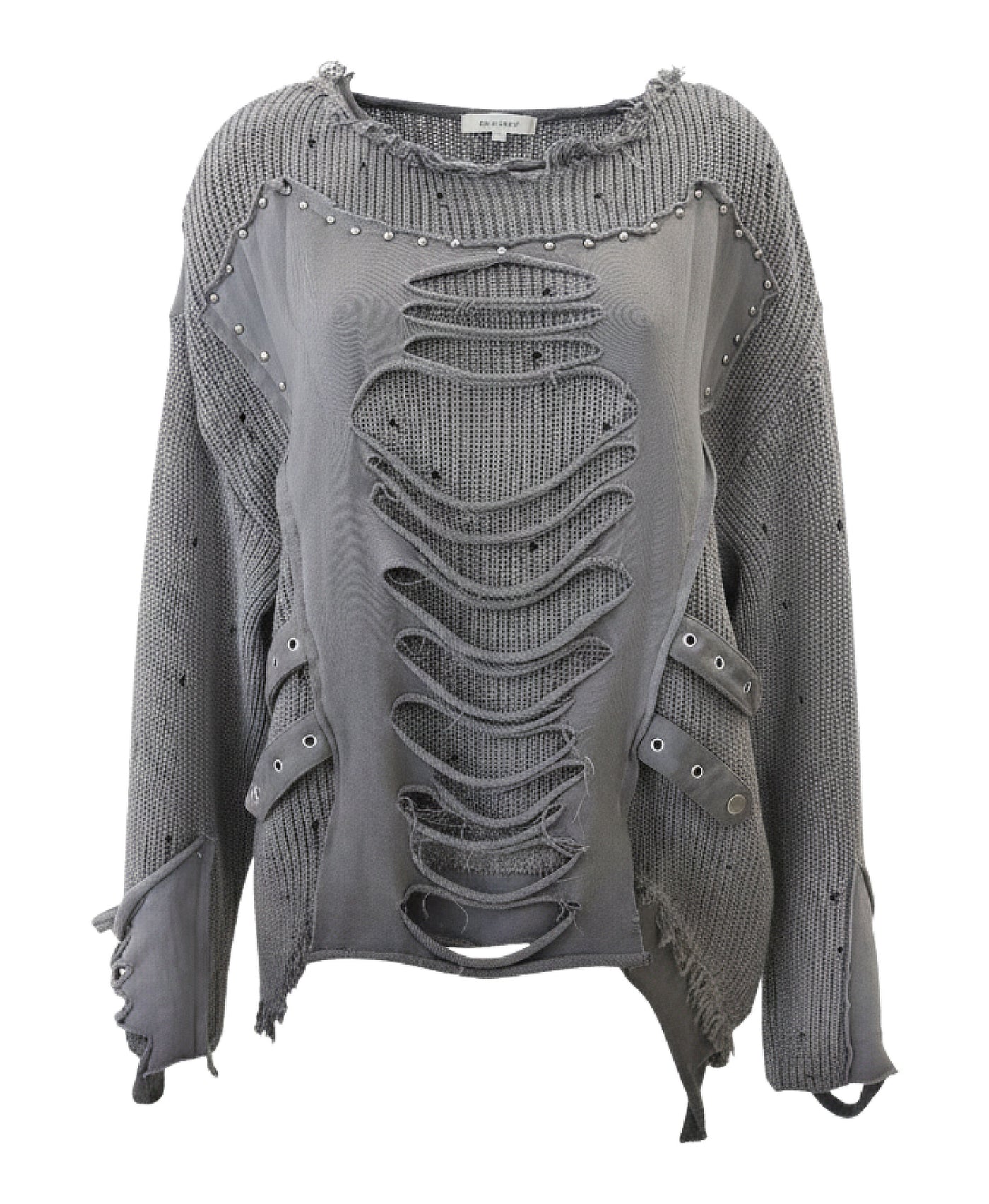 Distressed Sweater w/ Studs view 1