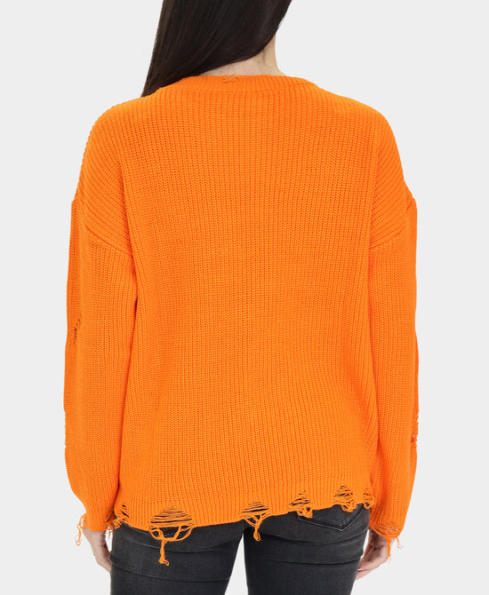 Distressed Sweater w/ Chains view 