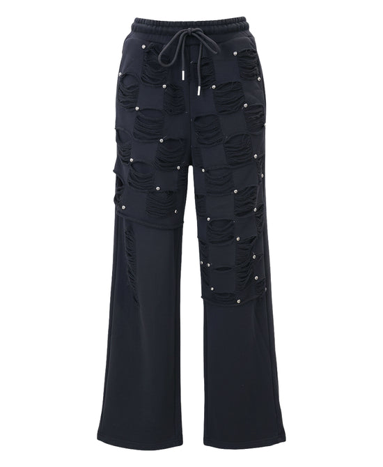 Shredded Sweatpants w/ Studs view 