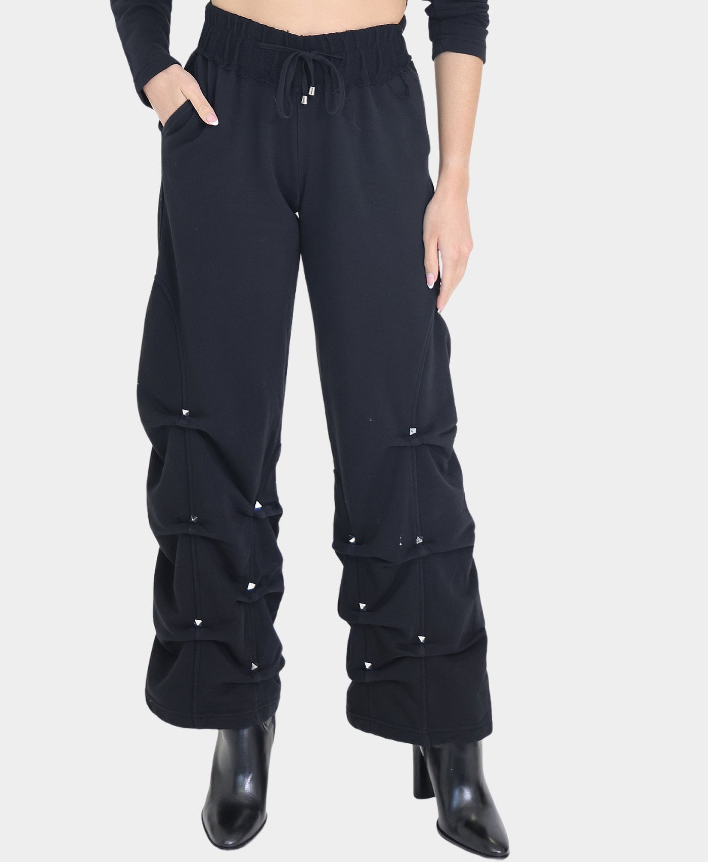 Ruched Sweatpants w/ Studs view 1