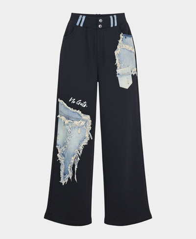 Denim Trim Pants image 2
