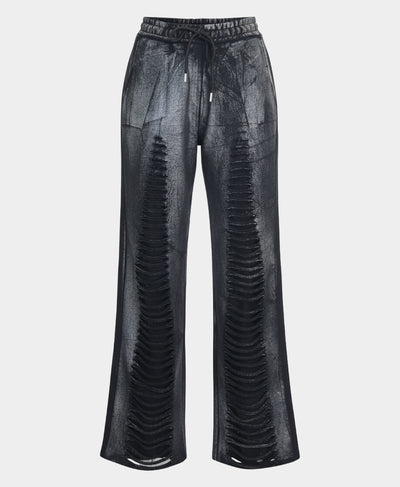 Foil Sweatpants w/ Distressed Detail image 3