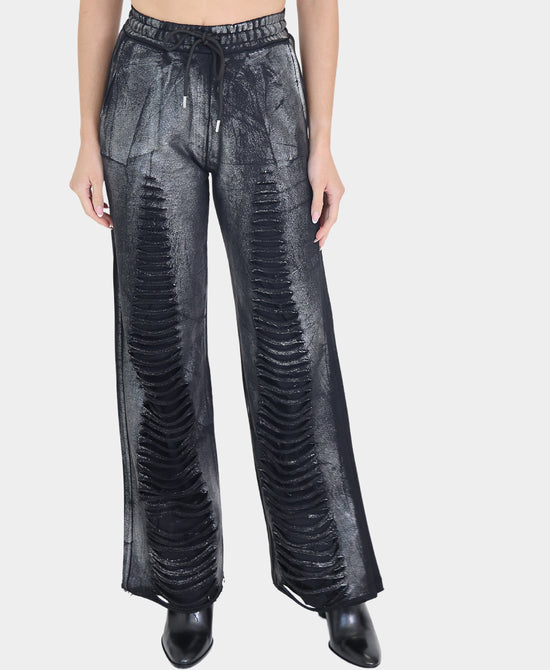 Foil Sweatpants w/ Distressed Detail view 