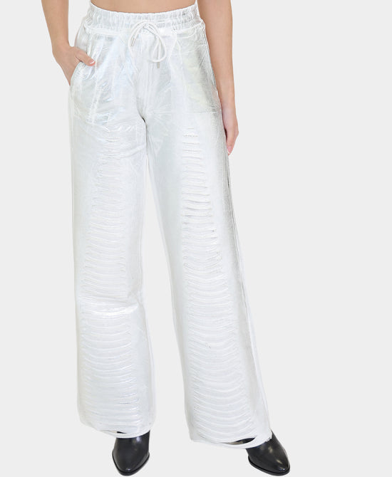 Distressed Sweatpants w/ Metallic Front view 