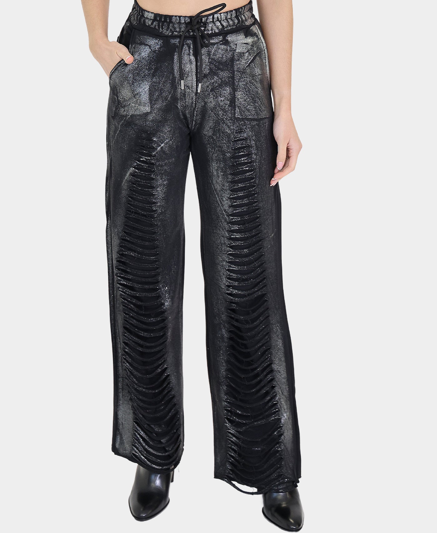 Distressed Sweatpants w/ Metallic