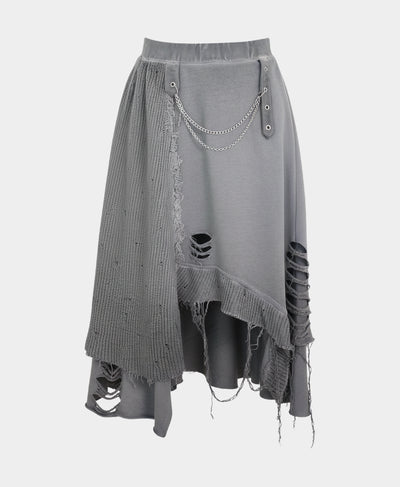 Distressed Asymmetrical Skirt image 2