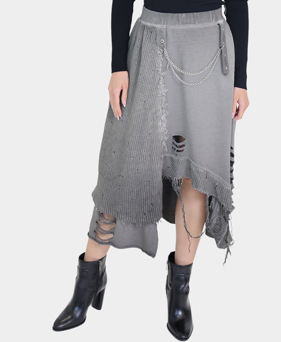 Distressed Asymmetrical Skirt view 