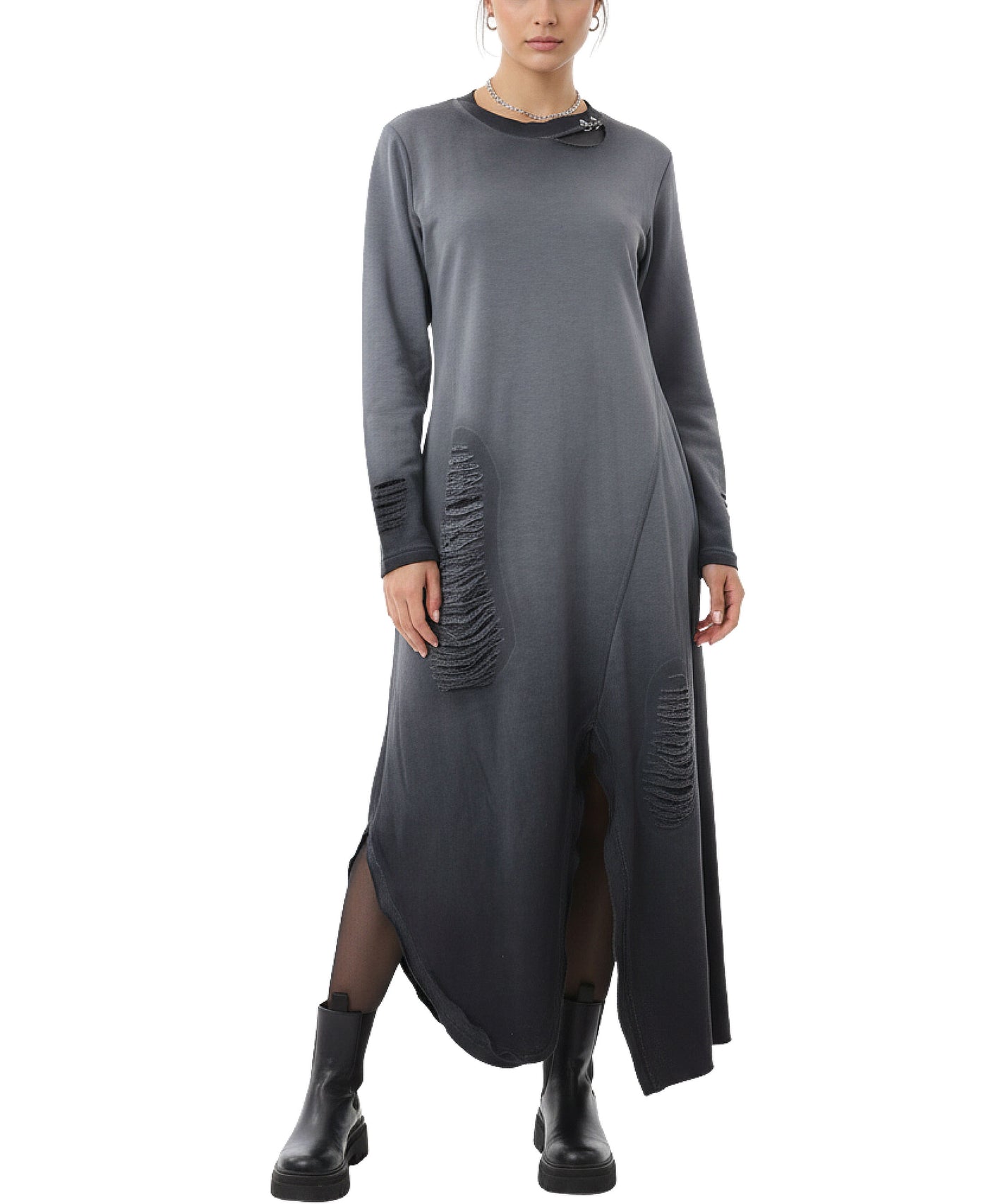 Distressed Hanky Hem Dress view 1