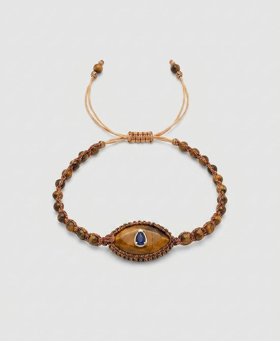 
Natural Stone Beaded Bracelet in BROWN view 2