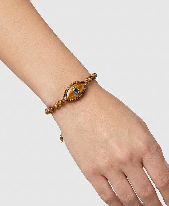 
Natural Stone Beaded Bracelet in BROWN view 1