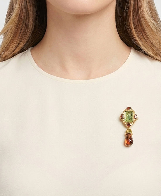 
Stone Drop Brooch in MULTI view 2