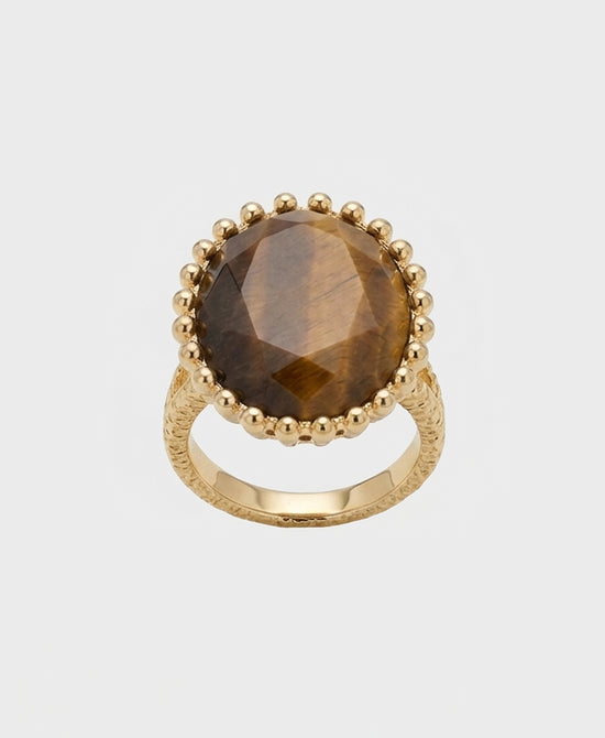 
Natural Stone Oval Ring in BROWN view 2