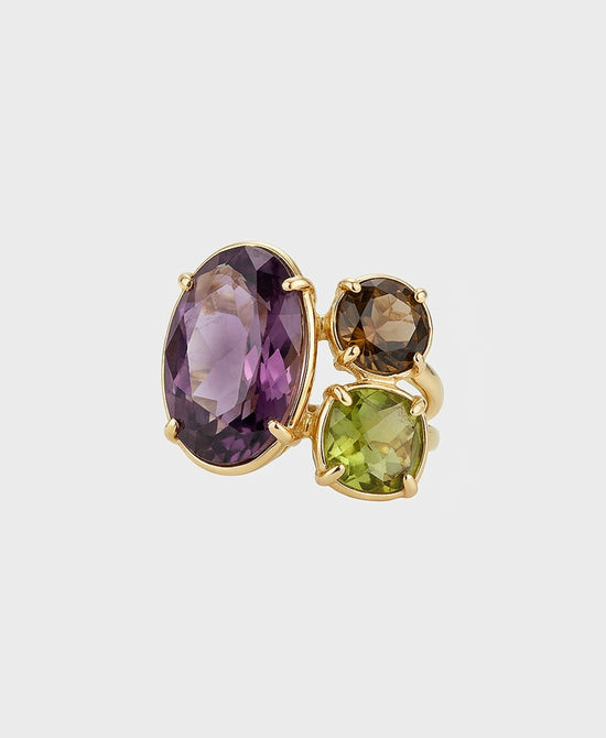 
Natural Triple Stone Ring in GOLD MULTI view 2