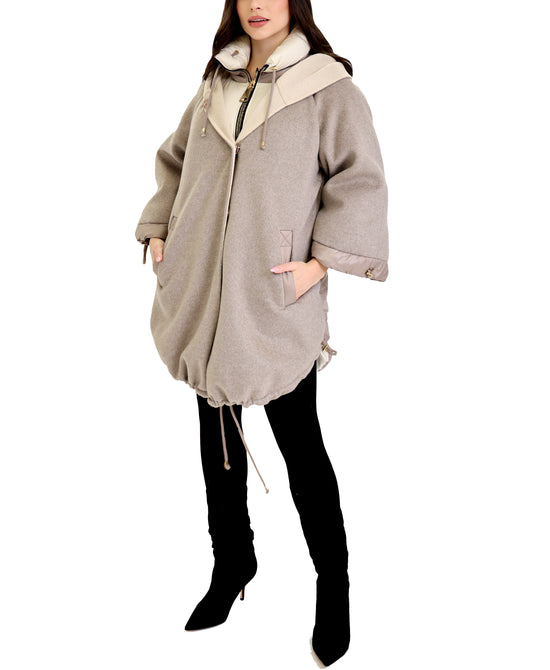 Wool A-Line Oversized Jacket view 