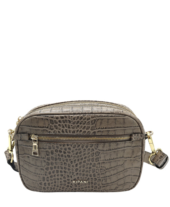 Leather Croc Print Crossbody Bag view 
