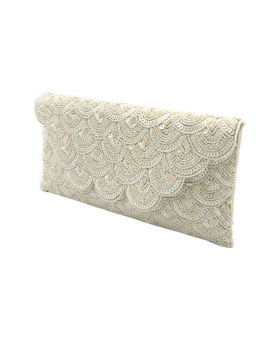 Sequin Scalloped Clutch Bag image 2