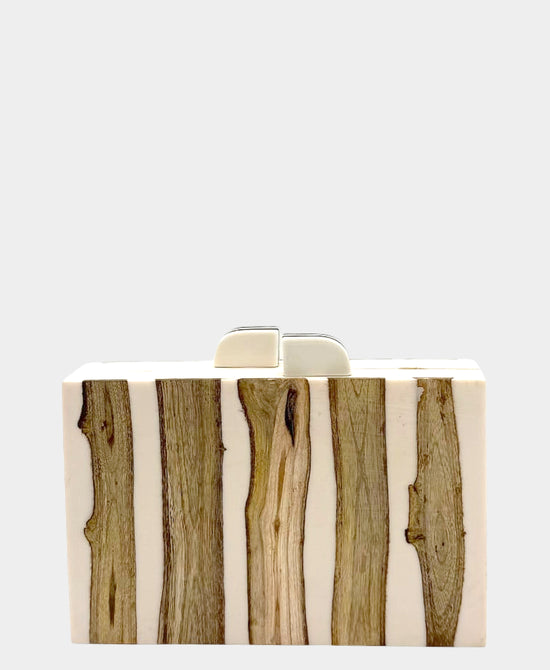 
Wooden Patterned Clutch in BEIGE view 1