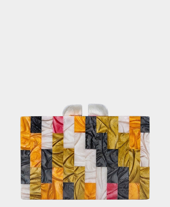 
Wood Multicolor Clutch in MULTI view 1