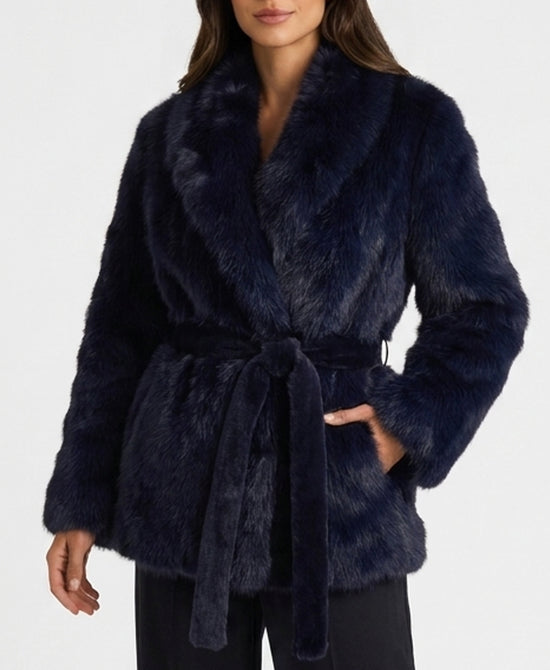
FO hip length reverse shearling in navy view 1
