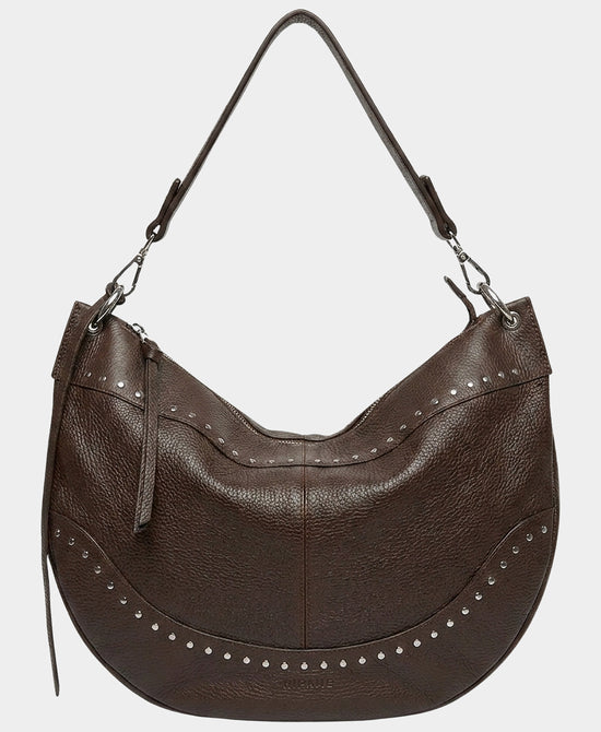 
Leather Studded Shoulder Bag in CHOCOLATE view 1