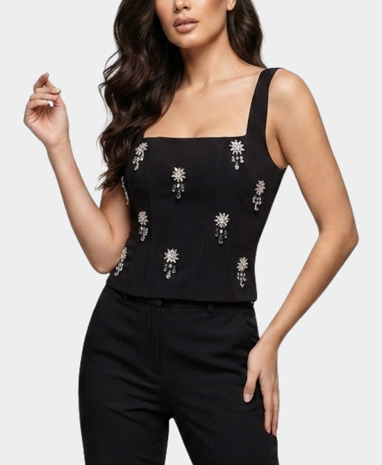 
Corset Top w/ Jewels in BLACK view 1
