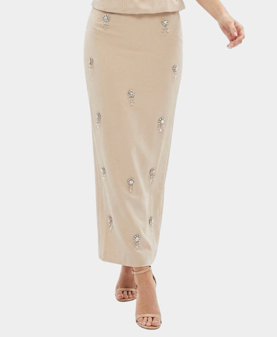 
Maxi Skirt w/ Jewels in CHAMPAGNE view 1