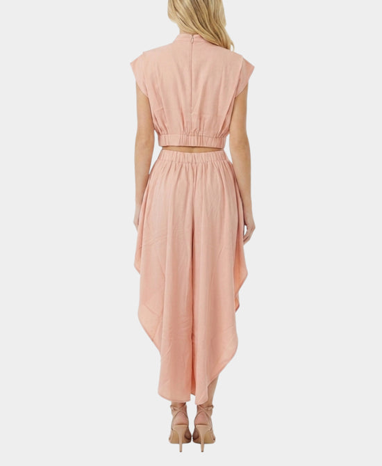 
Mock Neck Blouse & Asymmetrical Pants Set- 2 Pc Set in BLUSH view 2