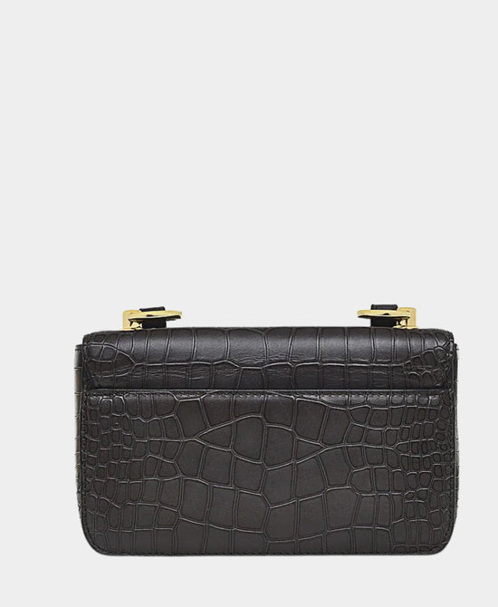 Croc Print Leather Crossbody Bag view 